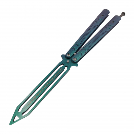 Briceag fluture de antrenament IdeallStore®, Missle Launch, otel inoxidabil, 24.5 cm, verde [2]