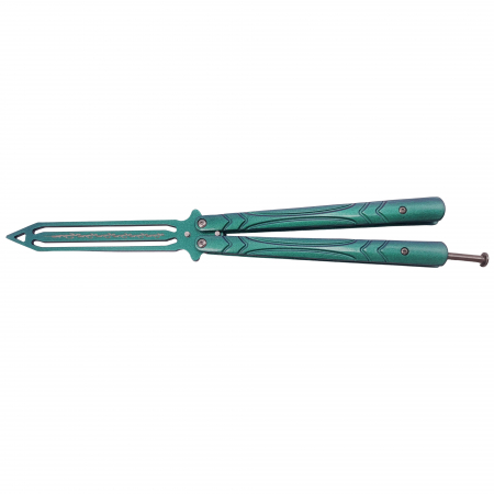 Briceag fluture de antrenament IdeallStore®, Missle Launch, otel inoxidabil, 24.5 cm, verde [1]