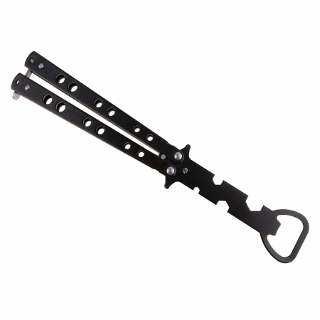 Briceag fluture de antrenament IdeallStore, model deschizator capace, At Your Service, negru, 20.5 cm [3]