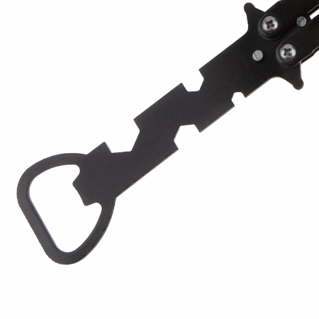 Briceag fluture de antrenament IdeallStore, model deschizator capace, At Your Service, negru, 20.5 cm [5]