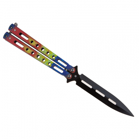 Briceag fluture de antrenament IdeallStore®, Romanian Spirit, otel inoxidabil, 22.5 cm, multicolor [3]