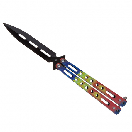 Briceag fluture de antrenament IdeallStore®, Romanian Spirit, otel inoxidabil, 22.5 cm, multicolor [1]
