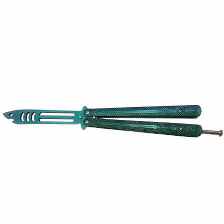Briceag fluture de antrenament IdeallStore®, Shark Pray, otel inoxidabil, 24 cm, verde [1]