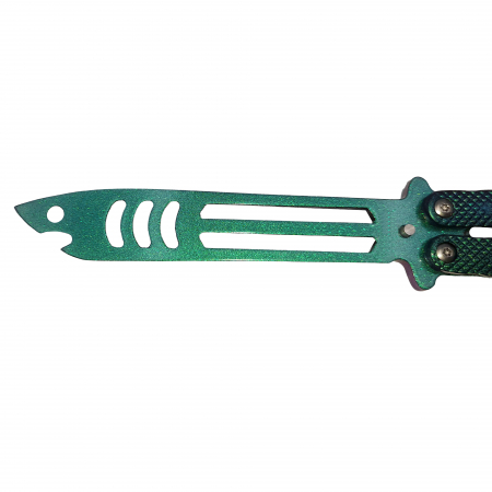 Briceag fluture de antrenament IdeallStore®, Shark Pray, otel inoxidabil, 24 cm, verde [4]