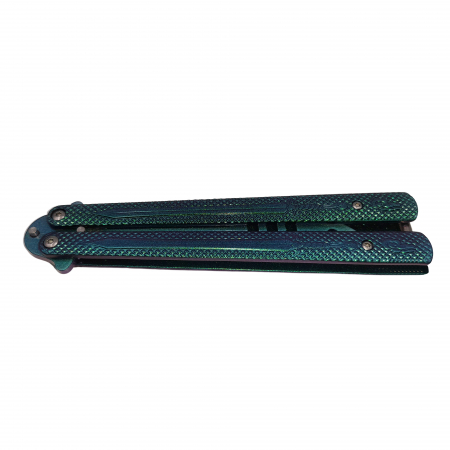 Briceag fluture de antrenament IdeallStore®, Shark Pray, otel inoxidabil, 24 cm, verde [5]