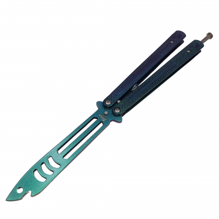 Briceag fluture de antrenament IdeallStore®, Shark Pray, otel inoxidabil, 24 cm, verde [2]