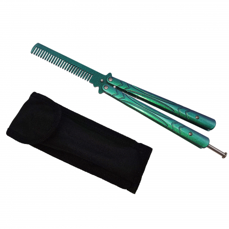 SPORT & TIMP LIBER - Briceag fluture de antrenament IdeallStore®, tip pieptan, Warrior Pace, 23.5 cm, verde