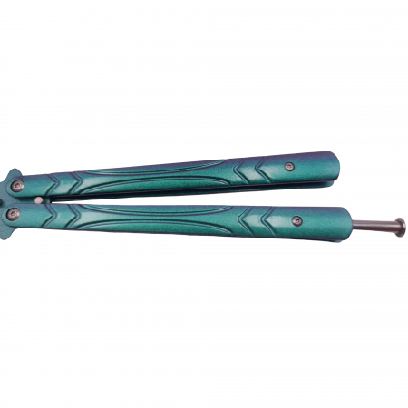 Briceag fluture de antrenament IdeallStore®, tip pieptan, Warrior Pace, 23.5 cm, verde [3]