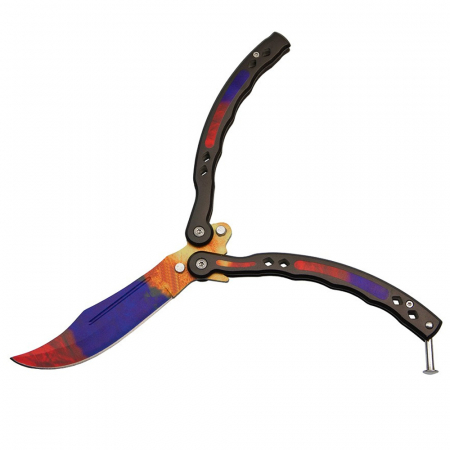 Briceaguri fluture & antrenament - Briceag fluture de antrenament IdeallStore®, Tri-Elements, otel inoxidabil, 24.5 cm, multicolor