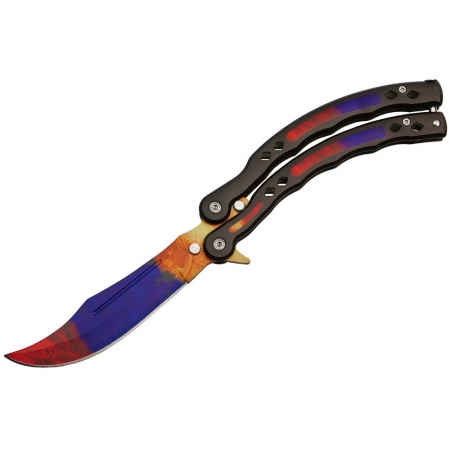 Briceag fluture de antrenament IdeallStore®, Tri-Elements, otel inoxidabil, 24.5 cm, multicolor [1]
