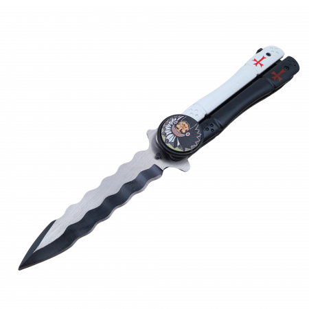 Briceag fluture de vanatoare IdeallStore®, Indian Chief, otel inoxidabil, 22.5 cm, multicolor [1]