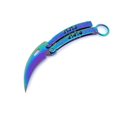Briceaguri fluture & antrenament - Briceag fluture karambit, DEPOX®, otel inoxidabil, 22 cm, multicolor