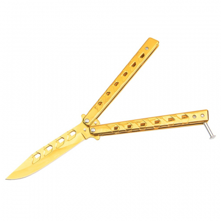 Briceaguri fluture & antrenament - Briceag fluture IdeallStore®, Future Wings, otel inoxidabil, 24 cm, auriu