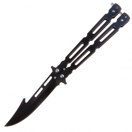 Briceag fluture IdeallStore®, Modern Blade, otel inoxidabil, 22 cm, negru [1]
