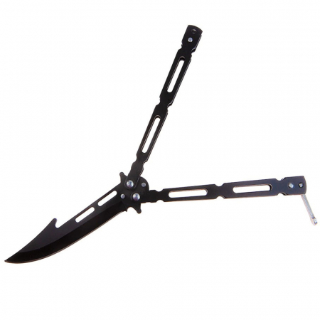 Briceaguri fluture & antrenament - Briceag fluture IdeallStore®, Modern Blade, otel inoxidabil, 22 cm, negru