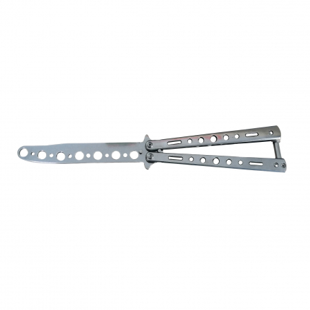 Briceaguri fluture & antrenament - Briceag fluture de antrenament, otel inoxidabil, Silver Blade, 22.5 cm, argintiu