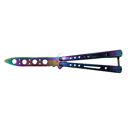 Briceag fluture IdeallStore®, Rainbow Clash, antrenament, 22 cm [1]