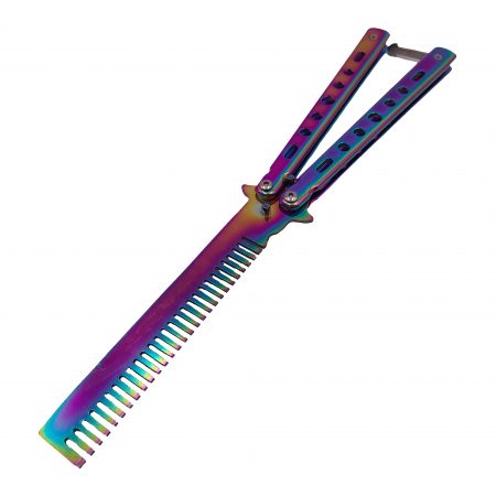 Briceaguri fluture & antrenament - Briceag fluture IdeallStore, tip pieptan, Comb Style, 22 cm, multicolor