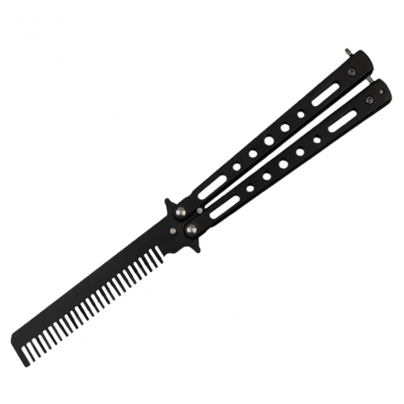 Briceaguri fluture & antrenament - Briceag fluture, tip pieptan, Black Comb, 22 cm, negru