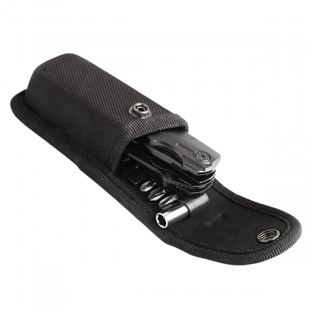Briceag multifunctional IdeallStore®, Outdoor Comando, otel inoxidabil, 17 functii, 24 cm, negru, husa inclusa [8]