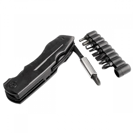 Briceag multifunctional IdeallStore®, Outdoor Comando, otel inoxidabil, 17 functii, 24 cm, negru, husa inclusa [1]