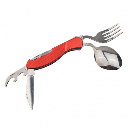 Briceag multifunctional IdeallStore®, True Outdoor, otel inoxidabil, 6 functii, 19.5 cm, rosu [2]