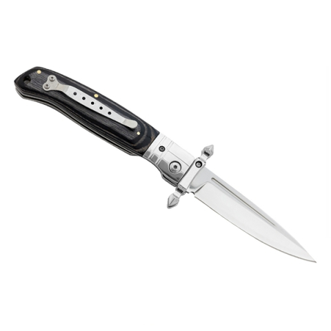 Set de doua bricege pliabile DEPOX®, lamă din oțel inoxidabil, mâner lemn, 23.5 cm, negru [13]