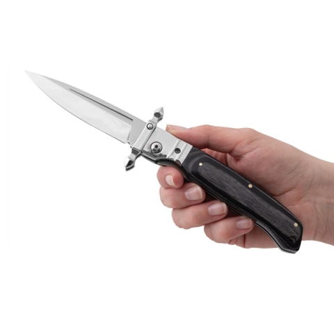 Briceag pliabil DEPOX®, lamă oțel inoxidabil 420, mâner lemn și metal, 23.5 cm [7]