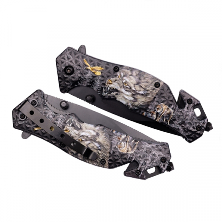 Briceag salvare , IdeallStore®, Fantasy Wolf, 21 cm, Otel inoxidabil [7]
