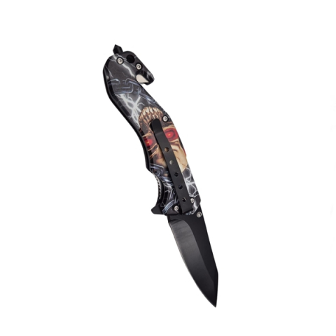 Briceag semi-automat, IdeallStore®, Skull Head, dispozitiv spart geam, 20 cm [10]