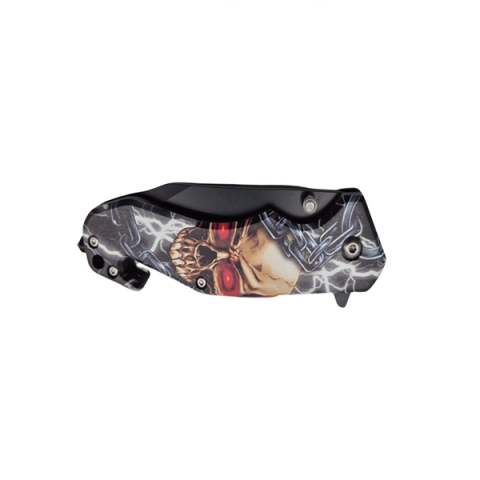Briceag semi-automat, IdeallStore®, Skull Head, dispozitiv spart geam, 20 cm [3]