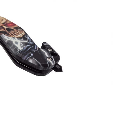 Briceag semi-automat, IdeallStore®, Skull Head, dispozitiv spart geam, 20 cm [9]