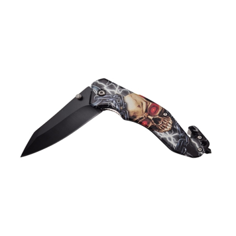 Briceag semi-automat, IdeallStore®, Skull Head, dispozitiv spart geam, 20 cm [1]