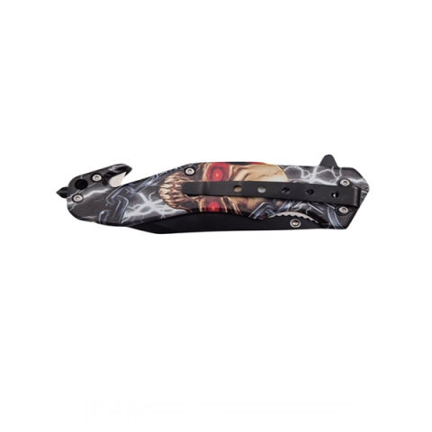 Briceag semi-automat, IdeallStore®, Skull Head, dispozitiv spart geam, 20 cm [2]