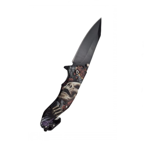 Briceag semi-automat, IdeallStore®, Skull Pocket, dispozitiv spart geam, 20 cm [3]