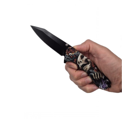 Briceag semi-automat, IdeallStore®, Skull Pocket, dispozitiv spart geam, 20 cm [4]