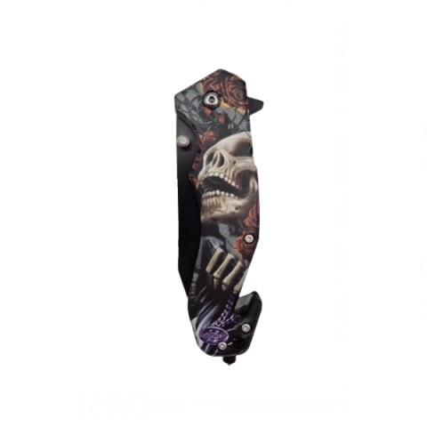 Briceag semi-automat, IdeallStore®, Skull Pocket, dispozitiv spart geam, 20 cm [8]