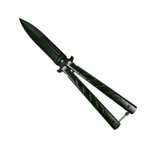 SPORT & TIMP LIBER - Briceag fluture IdeallStore®, Ninja Blade, otel inoxidabil, negru, 22.5 cm