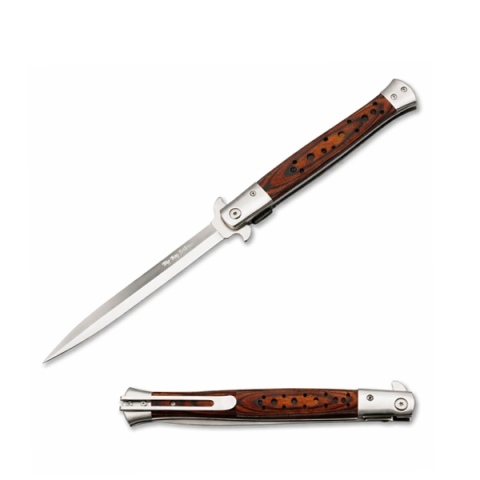 Set 2 Bricege tip Stiletto, deschidere manuala, lungime 33 cm, lama metalica, maro, lemn [6]