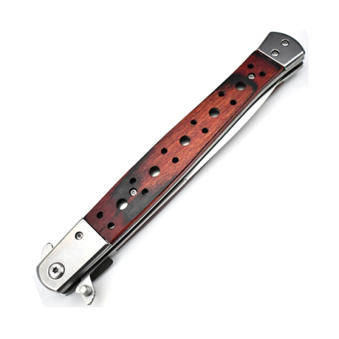 Briceag tip Stiletto, deschidere manuala, lungime 33 cm, lama metalica, maro, lemn [1]
