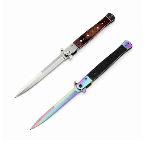 Bricege - Set 2 Bricege tip Stiletto, multicolor/maro, deschidere manuala, lungime 33 cm, lama metalica