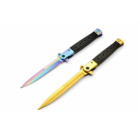 Bricege - Set 2 Bricege tip Stiletto, multicolor/auriu, deschidere manuala, lungime 33 cm, lama metalica