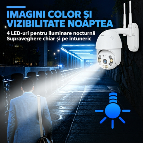 Cameră de supraveghere exterior DEPOX®, Wi-Fi, 360°, vedere nocturnă [2]