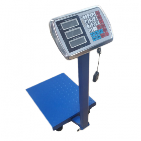 Cantar cu platforma IdeallStore®, brat rabatabil, display LCD, 350 kg, metalic, albastru [1]