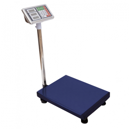 ELECTRONICE - Cantar cu platforma IdeallStore®, brat rabatabil, display LCD, 350 kg, metalic, albastru