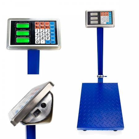 Cantar cu platforma IdeallStore®, brat rabatabil, display LCD, 350 kg, metalic, albastru [4]