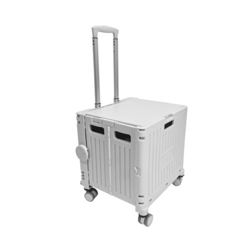 Carucior pliabil, sistem blocare, maner extensibil, capac retractabil, 30L, 38x32.5x39 cm, Alb [3]