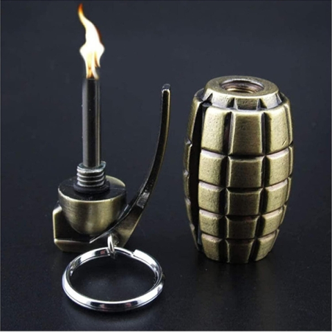 Set de doua chibrituri Permanente Metalic tip Amnar cu Breloc DEPOX®, Reincarcabil, Aprinzator pentru Camping si Outdoor, Rezistent la Vant, Auriu [5]