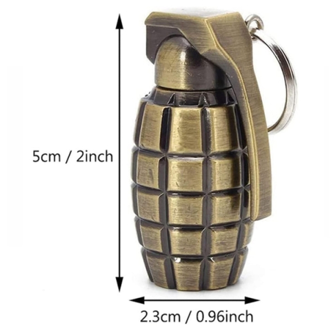 Set 2 Chibrituri Permanente Metalice tip Amnar cu Breloc DEPOX®, Reincarcabile, Aprinzatoare pentru Camping si Outdoor, Model Clasic + Grenada, Auriu/Bronz [7]