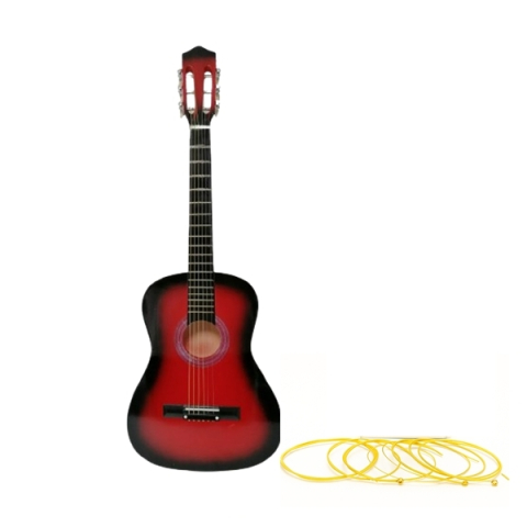 Chitara clasica din lemn 4/4, set de corzi aurii inclus,  95 cm, Clasic, rosu [1]